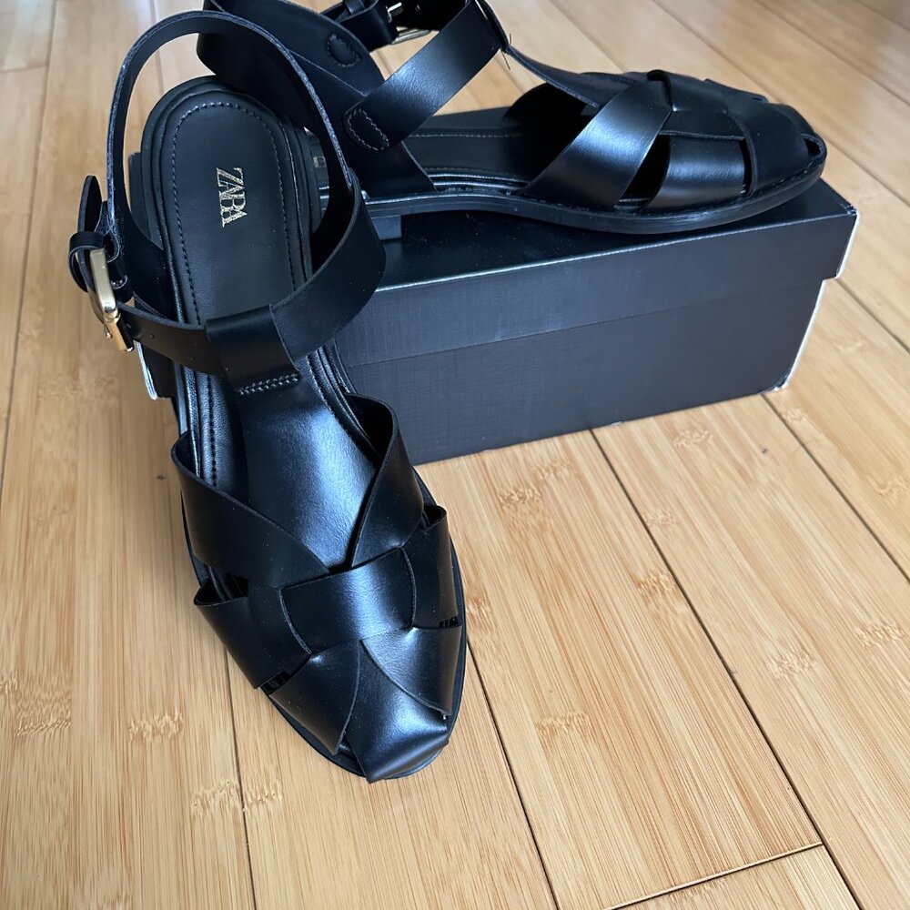 Zara Fisherman Sandals - Black